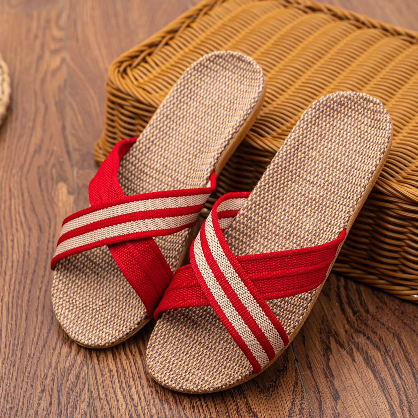 Plus Size WomenS Slippers Flat Sandals Linen Lightweight Casual Summer Slippers Women For Home 260624 - view 7