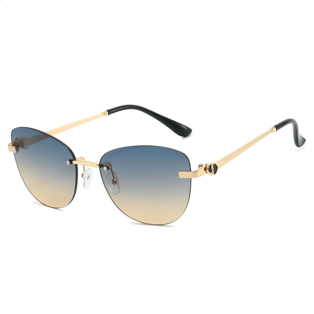 2026 Model Frameless Sunglasses, High-End Women's UV Protection European And American Sunglasses With Metal Legs - view 3