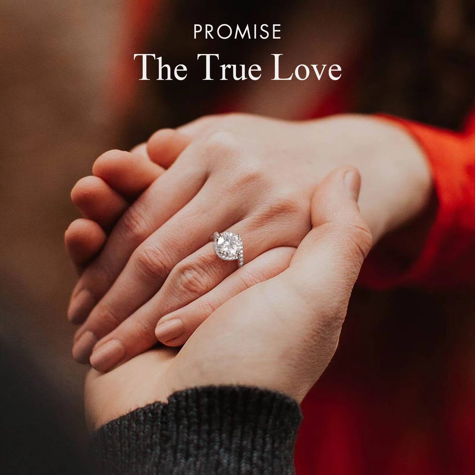 20ct 1ct Luxury Bridal Promise Rings White Gold Plated 925 Sterling Silver Women Wedding Engagement VVS Moissanite Diamond Ring - view 3