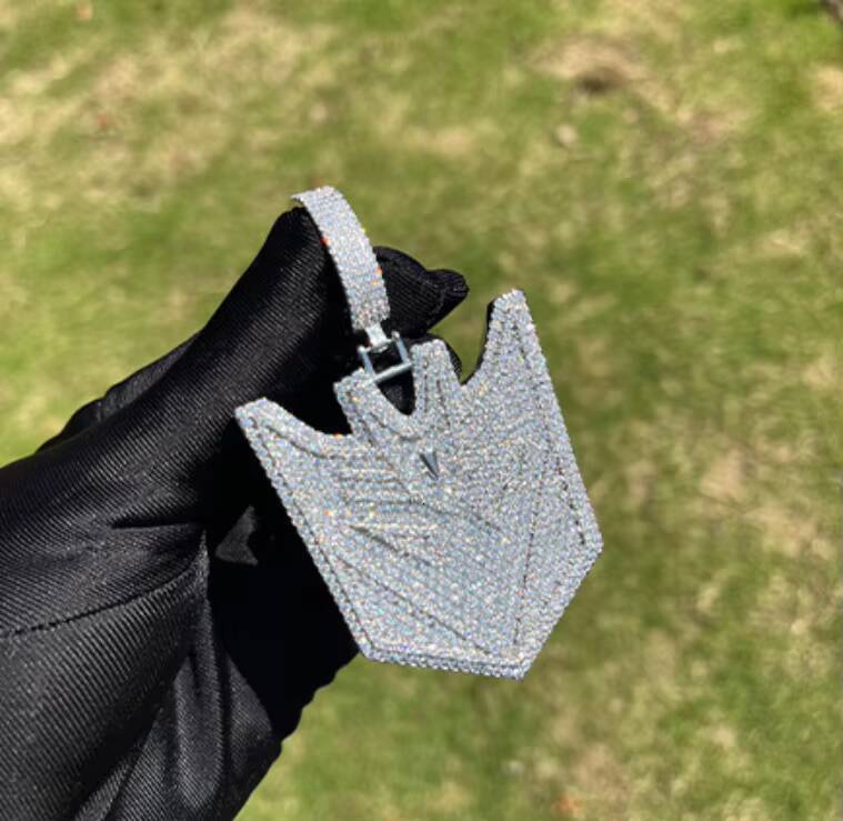 Best-selling Transformers Luxury Letter Hip-hop Jewelry with Certificate Ice Moissanite Crystal Pendant - view 5