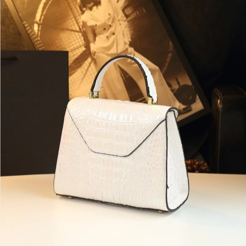 2026 atmospheric crocodile patterned shiny leather womens bag single shoulder crossbody handbag 260626 - view 4