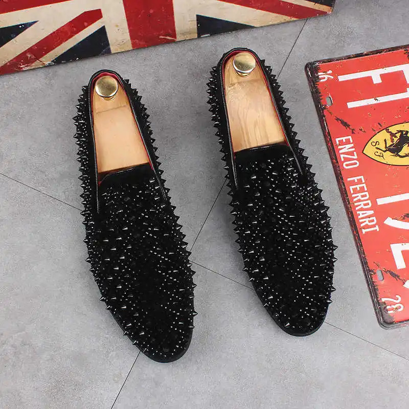 y Fashion Men Rivet Patchwork Casual Shoes Male Flats Loafers Homecoming Wedding Dress Prom Zapatillas Hombre 260624 - view 3