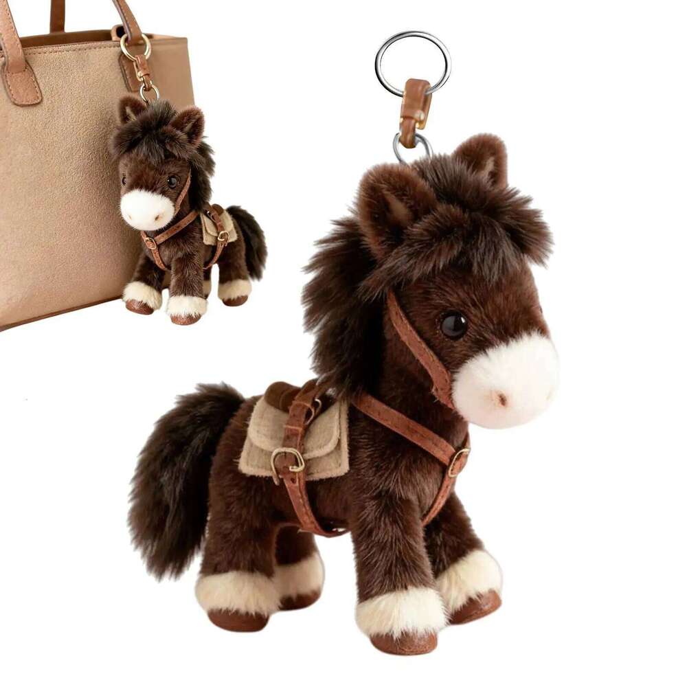 Cute 2026 Of The Plush Chinese New Year Horse Mascot Soft Stuffed Doll Bag Charm Backpack Keychain Pendant 26Y0626