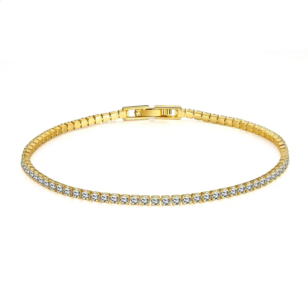 16-19CM Pure 925 Sterling Silver Tennis Bracelet with 2mm Zirconia - Silver Bangle Anniversary Gift 260626 - view 4