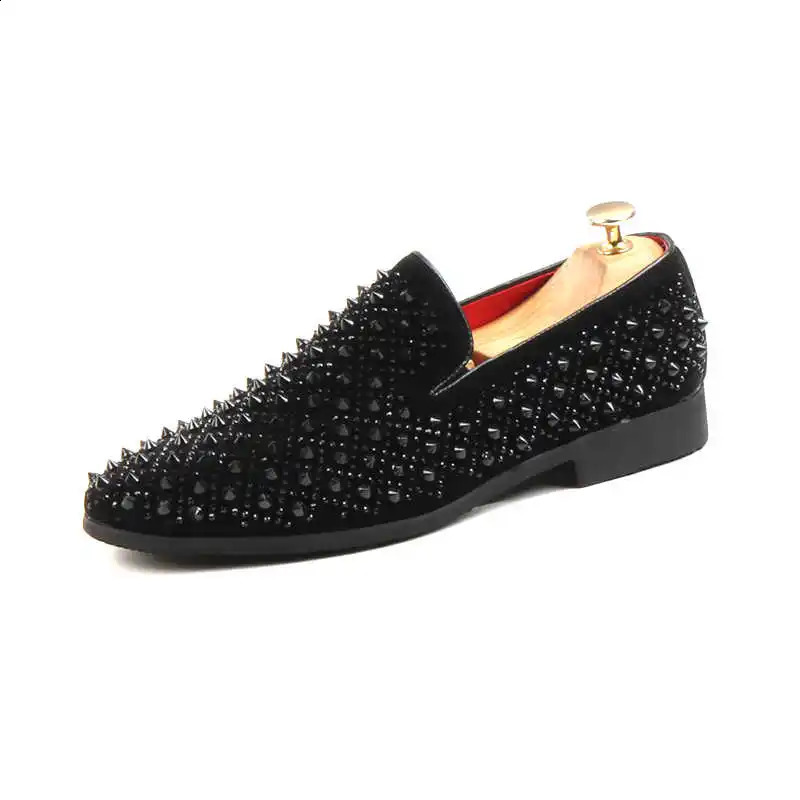 y Fashion Men Rivet Patchwork Casual Shoes Male Flats Loafers Homecoming Wedding Dress Prom Zapatillas Hombre 260624 - view 7