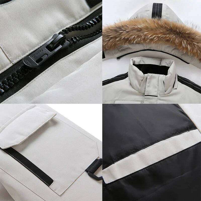 90% White Duck Removable Cap Men's Thermal Down Thick Puffer Jacket Coat High Quality Overcoat Winter Parka Men W260626 - view 7