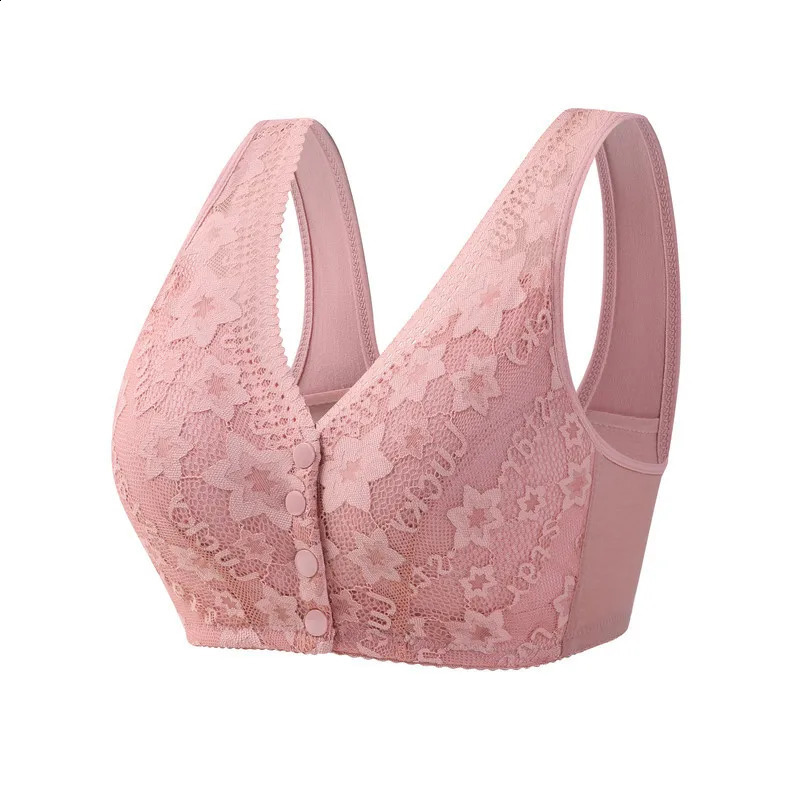 Front Buckle Underwear Middleaged Elderly Women Lace No Underwire Wide Strap Vest Plus Size Comfortable Breathable Pushup Bra 260626 - view 4