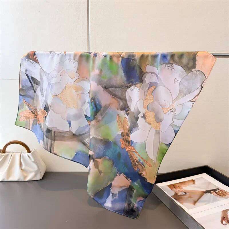New Summer Luxury Square Print Bandana Women Imitation Silk Scarf Casual Decoration Neckerchief Headband for Travel Beach 26Y06226 - view 5