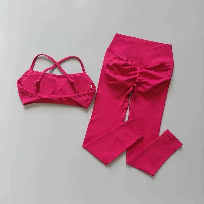 Two-Piece Peach Butt Seamless Fitness Set Tight Yoga Sports Bra Quick-Dry Pants Set for Pilates Women M260626 - view 3