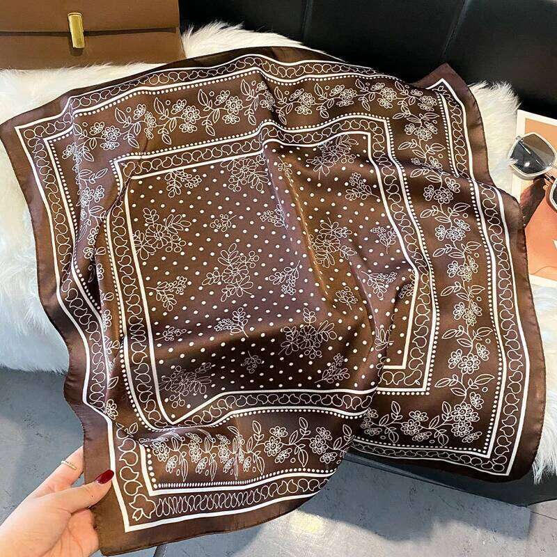 New Paisley Print Scarf for Women Square Hijab Soft Neck Tie Female Fashion Decoration Silk Headscarf 70*70cm Kerchief 26Y06226 - view 3
