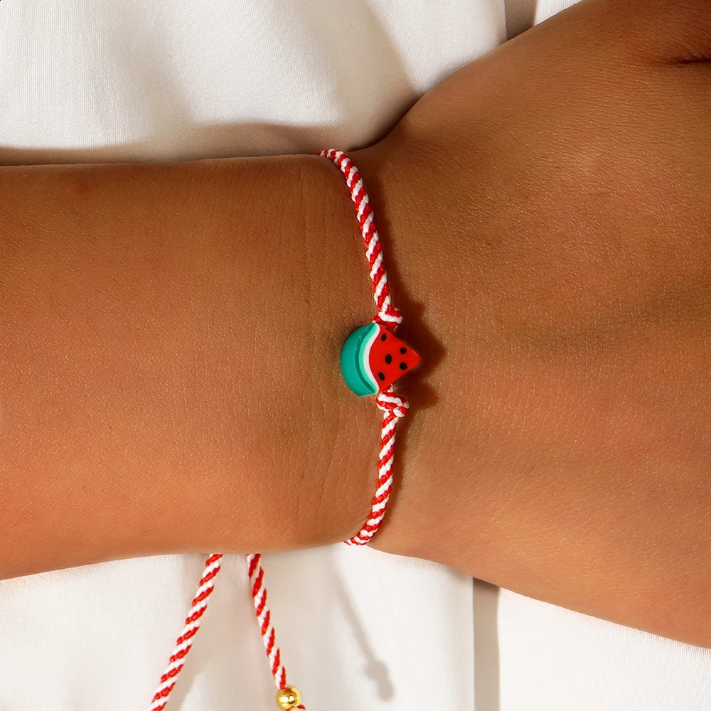 1210pcs Red Friendship Rope Heishi Watermelon Women Bracelet Boho Jewelry As Lucky Gifts For Friend 260617 - view 5