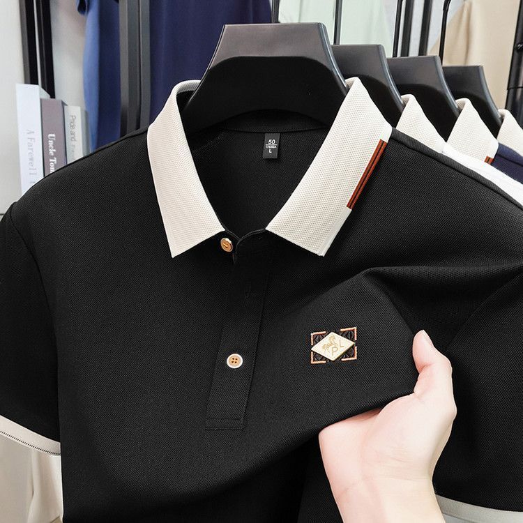 Summer Men's T-Shirt With A Turn-Down Collar, Short-Sleeve Top, Business Loose Casual Summer Breathable POLO Shirt - view 4
