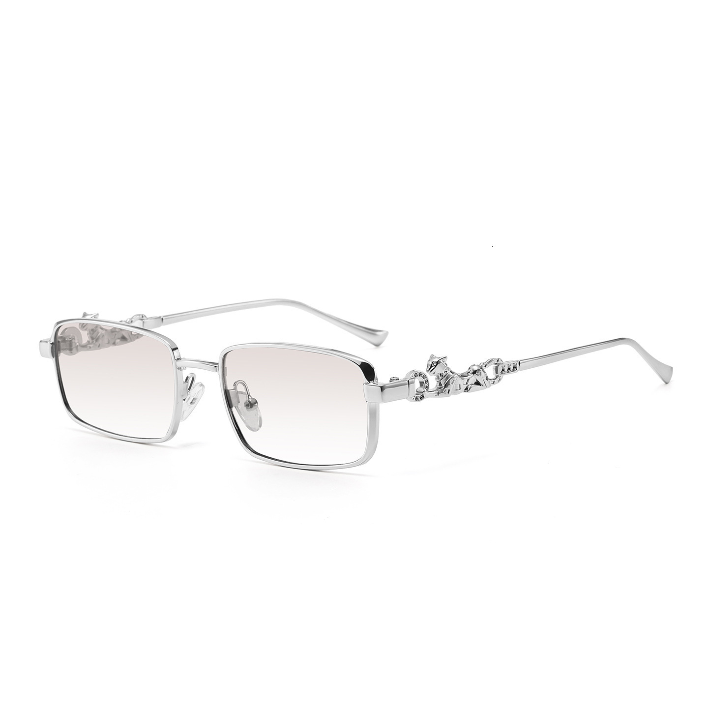 2026 New Square Fashion European And American Style Unique Ins Internet Celebrity Leopard Print Metal Export Sunglasses - view 6