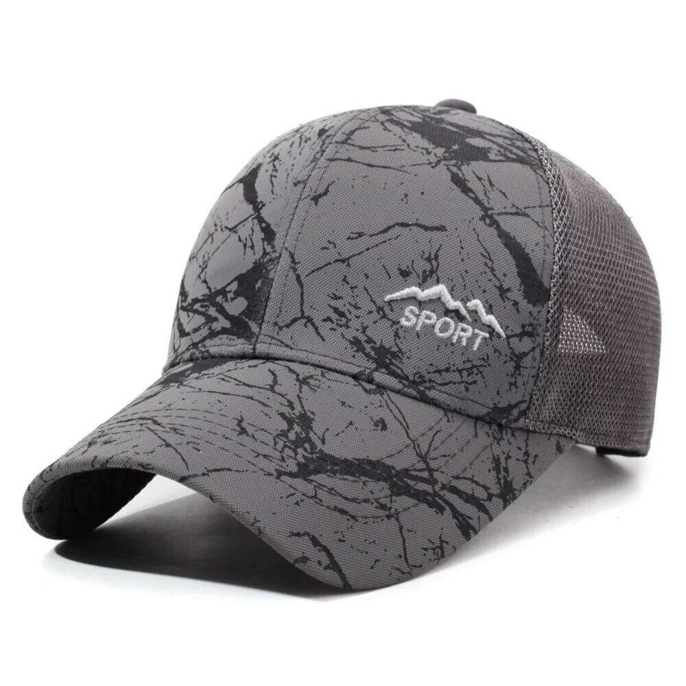 New Style Unisex Marble Print Mesh Baseball Cap Breathable Summer Hat Caps Outdoor Sun Protection Hiking Fishing Trucker Hats W260626 - view 4