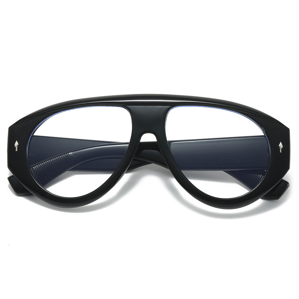 2026 New Model European And American Fashion Large Frame Non-Prescription Glasses, Trendy Street Style, Personalized Retro Anti-Blue Light - view 6