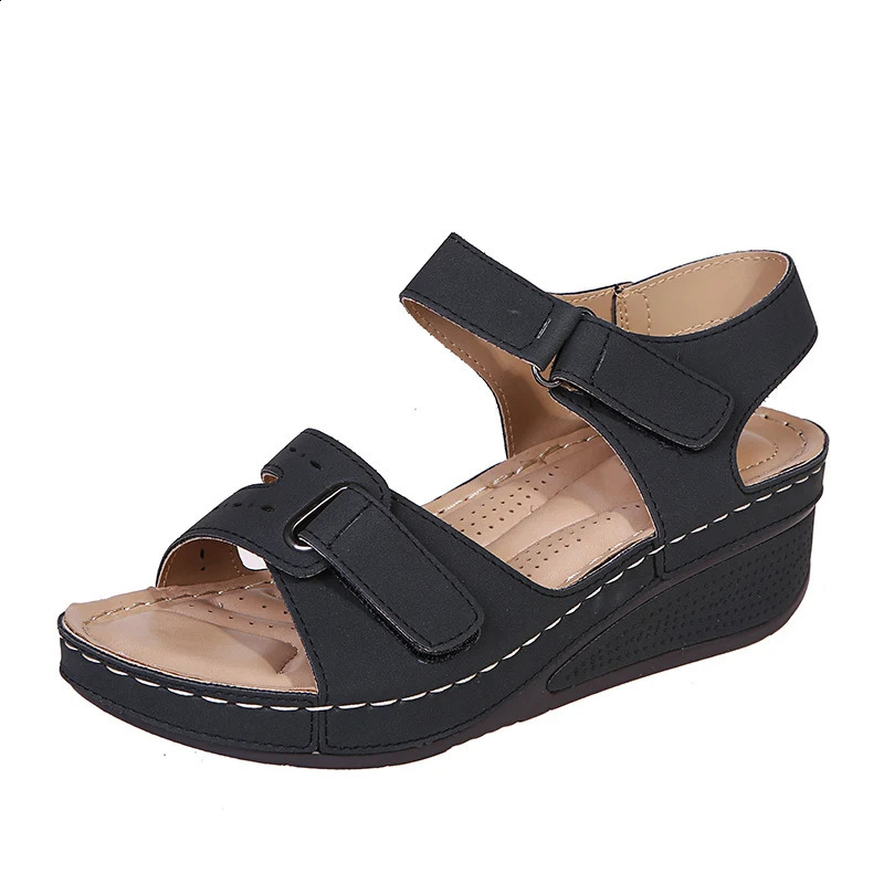 2026 Fashion Summer Women Sandals Soft Bottom Wedge Heels Platform Sandalias Mujer Elegant Shoes for Big Size 3544 260626 - view 1