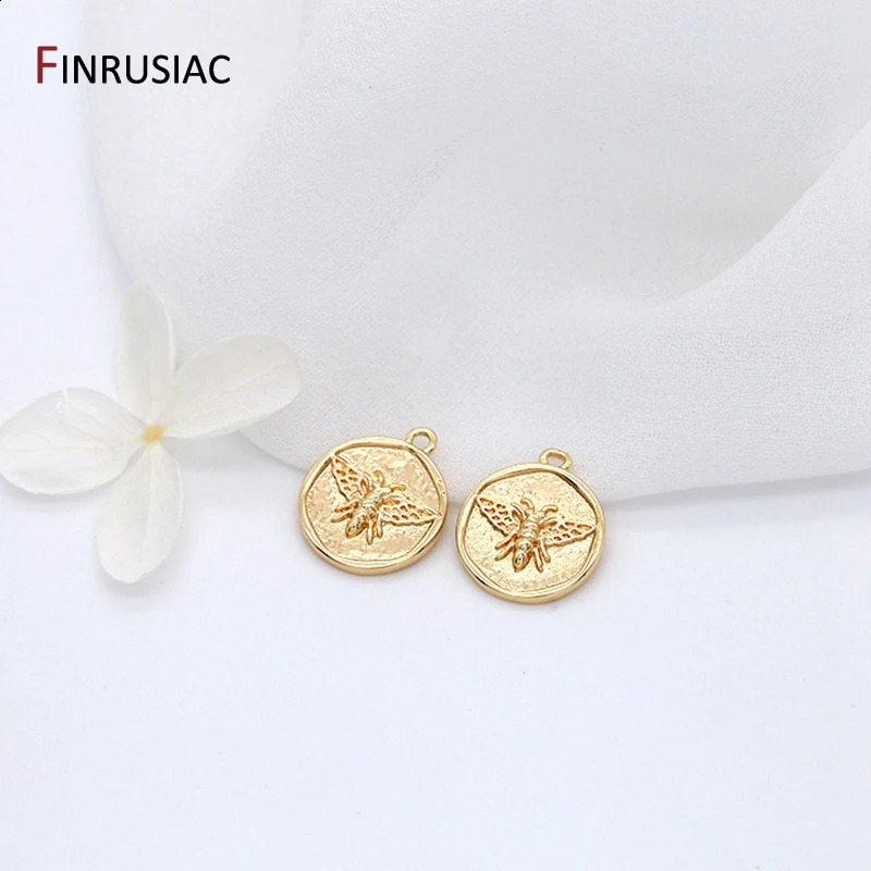 Jewellery Making Pendants Accessories Wholesale 4 Types Gold Plated Round Coin n Pendants For DIY Necklace 260623 - view 4