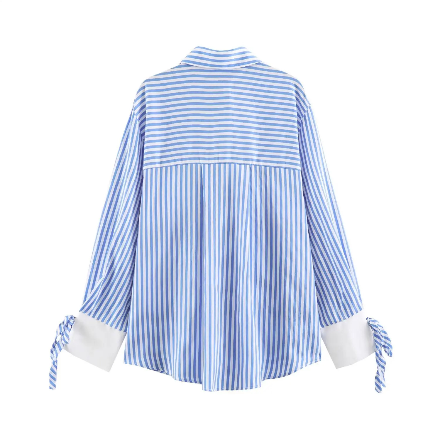 Willshela Women Fashion With Bow Striped Single Breasted Blouse Vintage Lapel Neck Long Sleeves Female Chic Lady Shirts 260626 - view 4