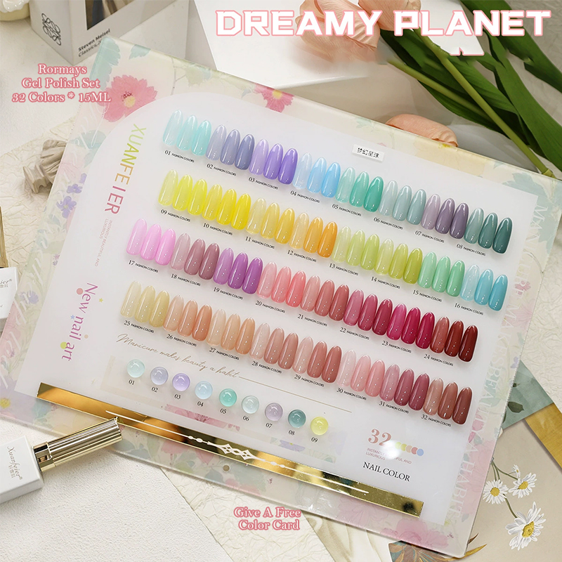32 Colors Jelly Milk Nail Gel Polish Set Macaron Candy Color Ice Translucent UV LED Soak Off Manicure Varnish Nail Art DIY Salon - view 6