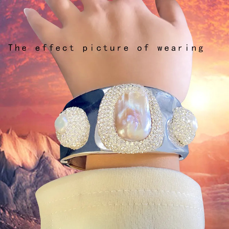 Natural Baroque Pearl Alloy Bracelet Light Color Elegant Atmosphere Niche Fashion Trend European and American Trend Manuf 260625 - view 1