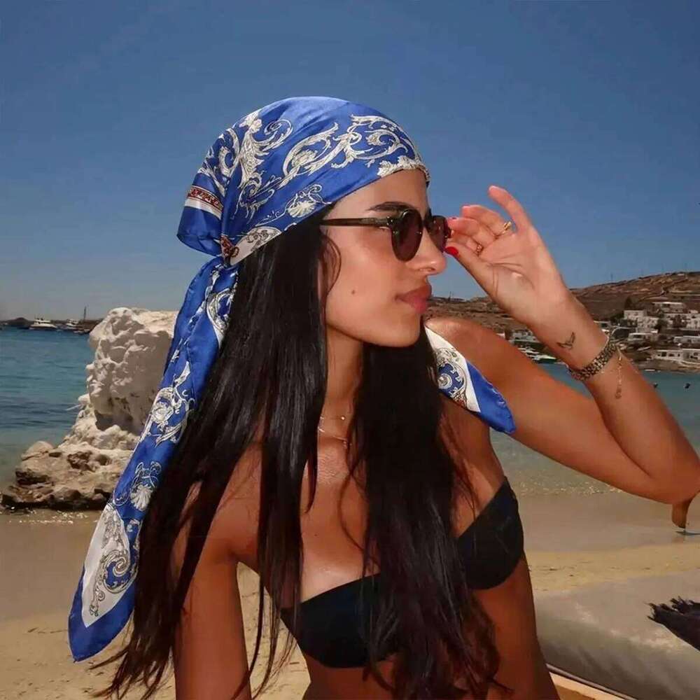 New 90cm Luxury Brand 2026 Dot Print Square Silk Scarf for Women Hijab Hair Bands Neckerchief Female Satin Shawl Ribbon Headband 26Y06226 - view 5