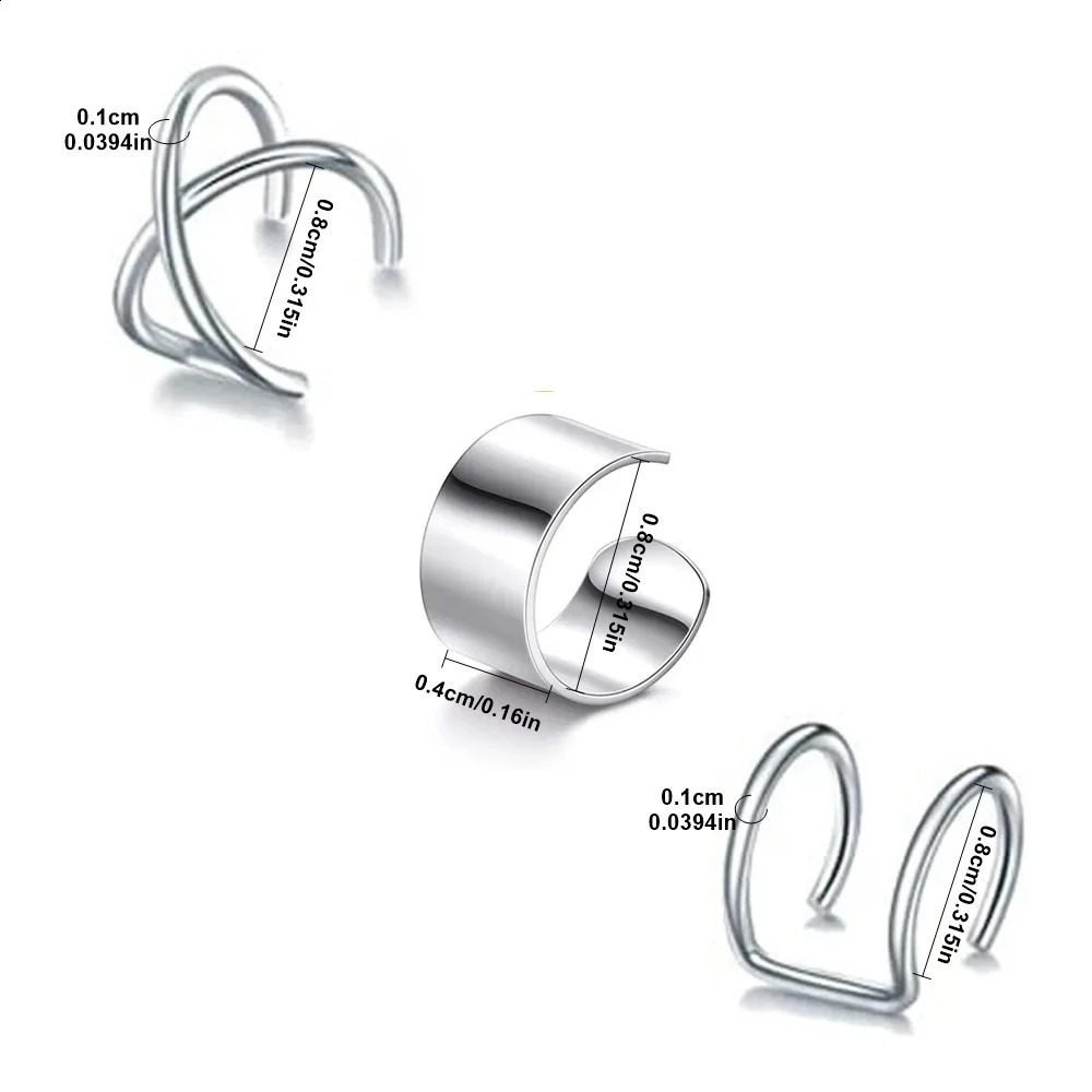 Stainless Steel Clip Earrings for Women High Quality Creative Simple C NonPiercing Ear Cuff Buckle Trend Jewelry Gift 260623 - view 3