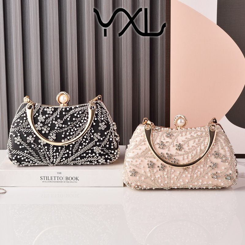 European and American Style Women's Evening Heavy Beaded Embroidery Cheongsam Annual Meeting Wedding Bride Clutch Party Bag Manufacturer GLAMOR - view 3