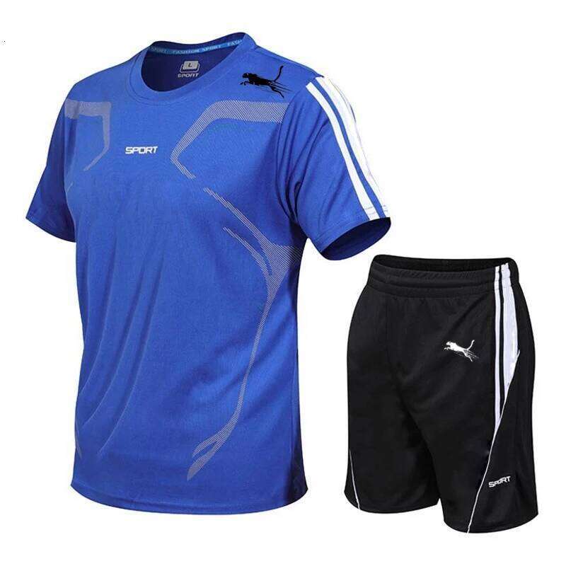 Summer Popular Mesh + Shorts Sports Print Casual Fashion Short-sleeved T-shirt Men's Jogging Suit M-4XL 26Y0626 - view 5