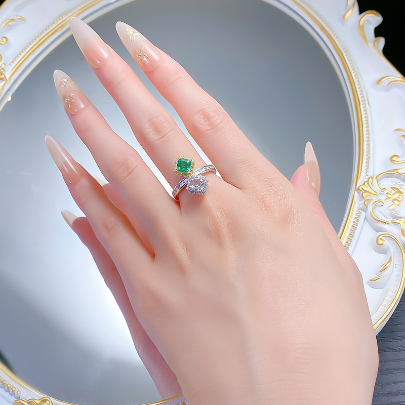2026 Choucong Designer Wedding Rings Ins Top Sell Luxury Jewelry Pure 100% 925 Sterling Silver Asscher Cut High Carbon Diamond Eternity Women Bridal R - view 5