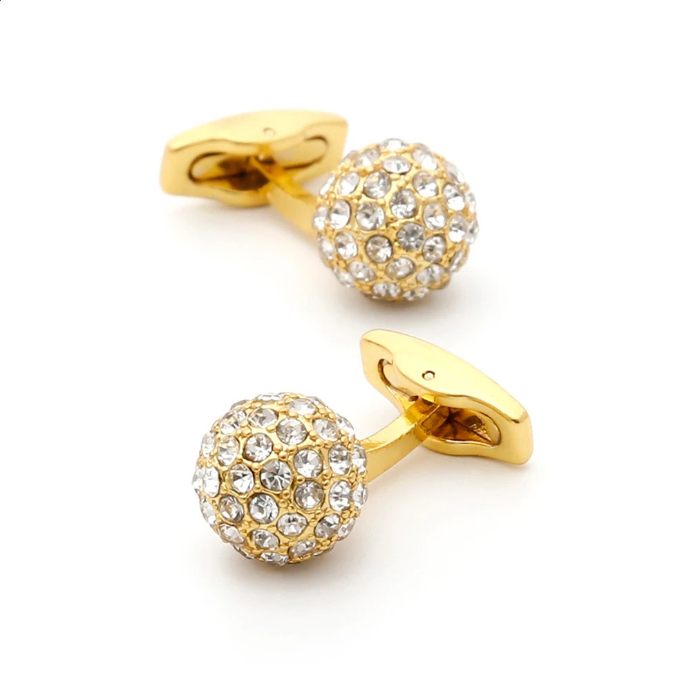 Cufflinks for Men TOMYE XK22S053 y Rhinestones Ball Formal Business Dress Shirt Gold Silver Color Cuff Links for Gifts 260626