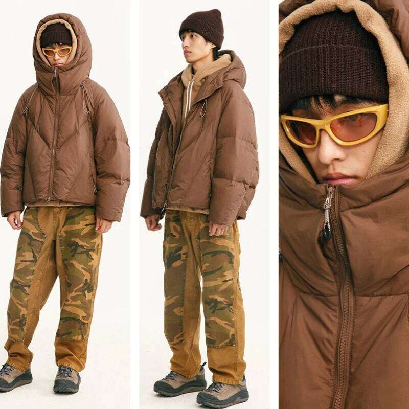 Unisex Avocado Green Puffer Jacket, 90% White Duck Down , Warm Coat, Work Style Triple-Proof W260626 - view 6