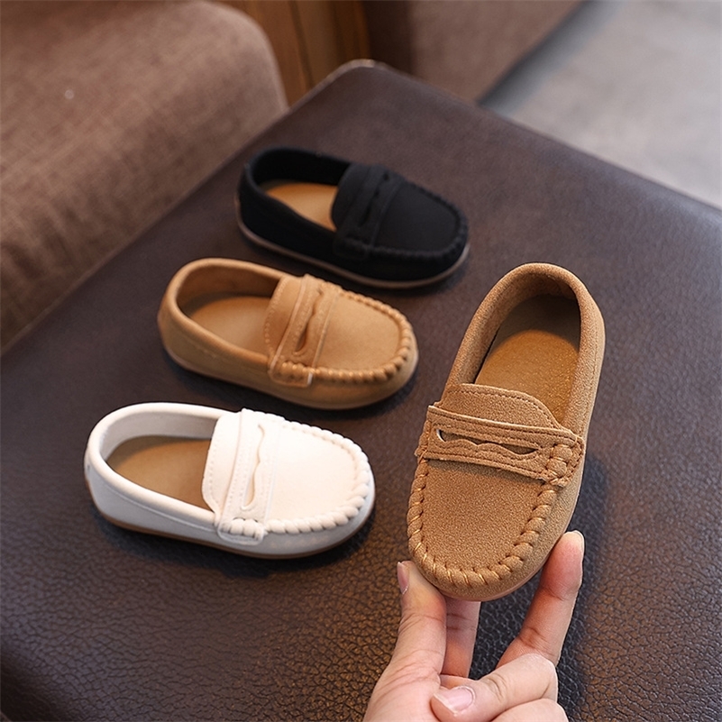 Children Moccasin Shoes Boys Flats Loafers Non-slip Tassels Cute Kids Casual Leather Shoes Soft Slip-on Pleated Solid Color a260617