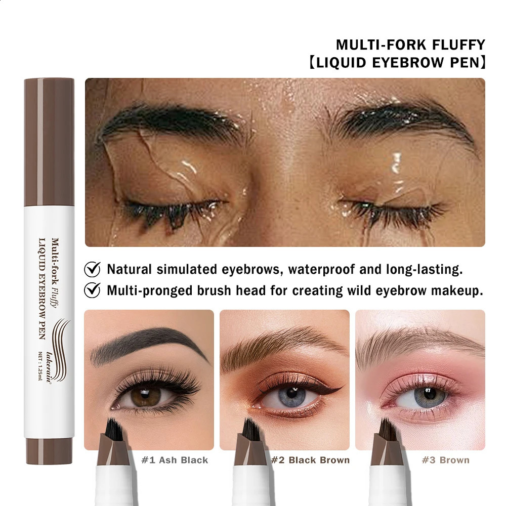 Long Lasting 4D Eyebrow Pen Multi Forks Liquid Pen Tip Fine Sketch Liquid Tattoo Brow Waterproof Precise Makeup 260626 - view 3