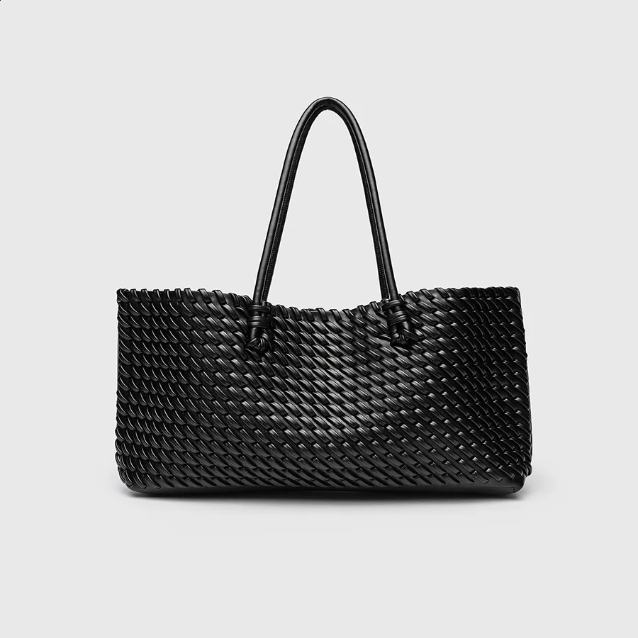 Fashion n Woven Shopper Bag Top Handle Tote Solid Color Womens Handbags Daily Shoulder Bags Clutch Purse Sac 260612
