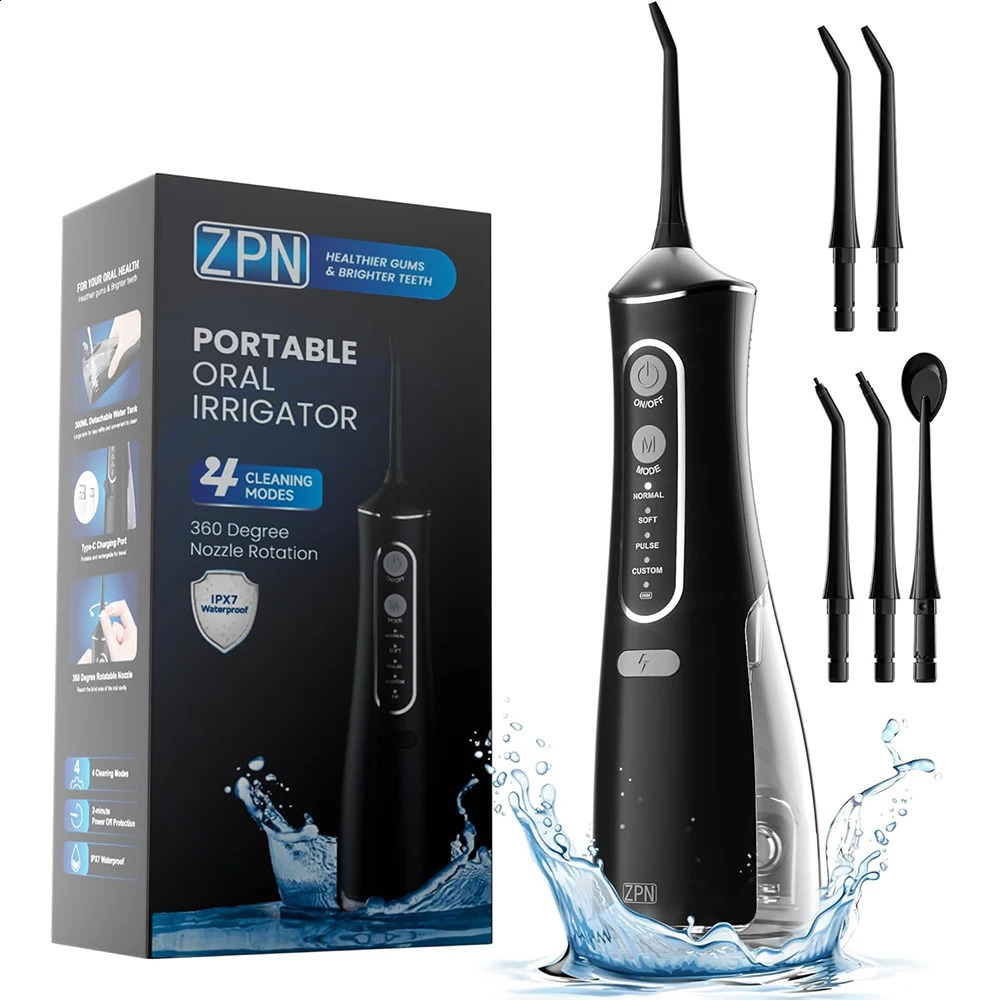 Portable Household Oral Irrigator Rechargeable Water Flosser with 4 Modes And 5 Nozzles for Deep Cleaning Dental Care 260626