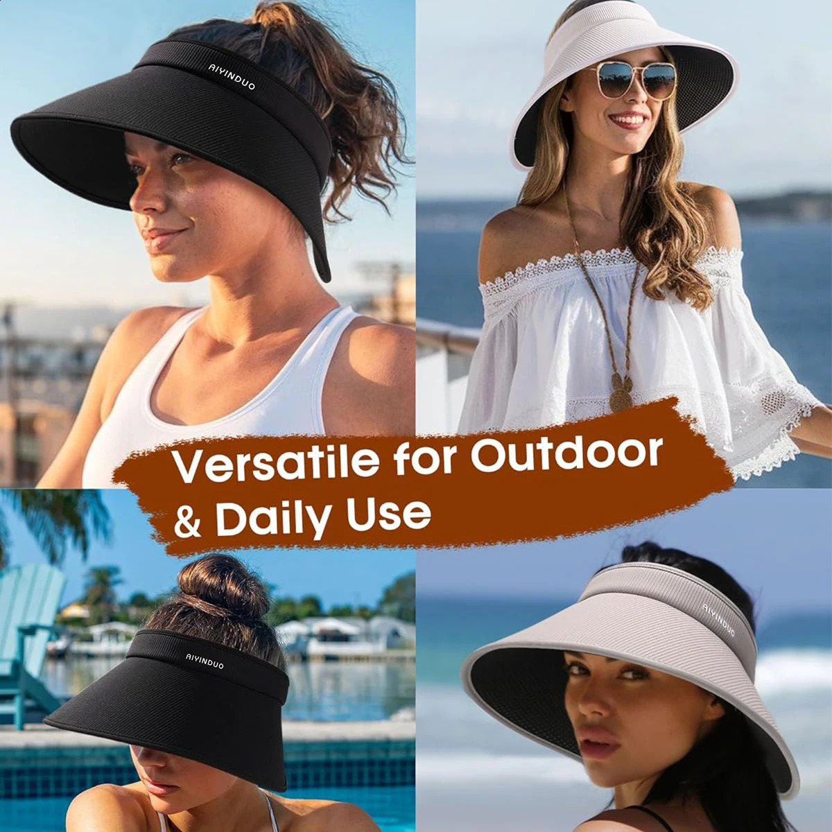 Unisex Wide Brim Foldable UV Protection Sun Hat for Man Women Large Floppy Beach Cap with Letter n Outdoor Summer Sunshade 260625 - view 5