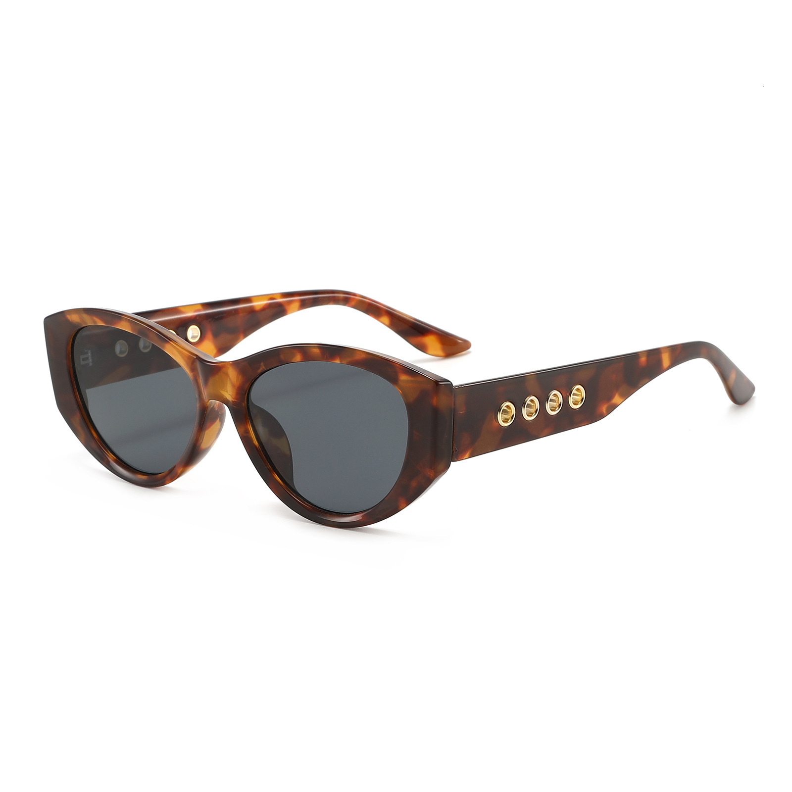 20 New European American Small Frame Cat Eye For Women With Perforated Legs, Fashionable And High-End Street Style UV Protection Sunglasses - view 1