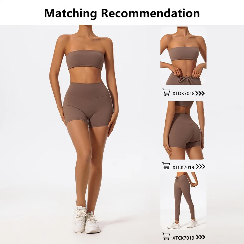 Summer Two Piece Fitness Sports Set Women Workout Yoga Outfit Strapless Bra Woman 2Ps Gym Crop Top Deportivos Mujer Gym Suits 260626 - view 4