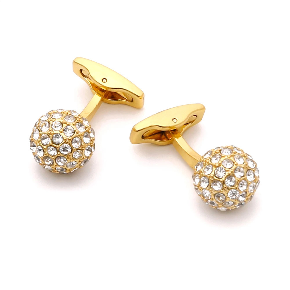 Cufflinks for Men TOMYE XK22S053 y Rhinestones Ball Formal Business Dress Shirt Gold Silver Color Cuff Links for Gifts 260626 - view 4