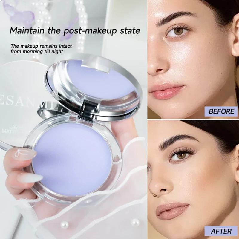 1PC Violet Cream To Powder Skin-friendly Skin Natural Face Long Lasting Oil-controlling Con Powder Cosmetics 260625