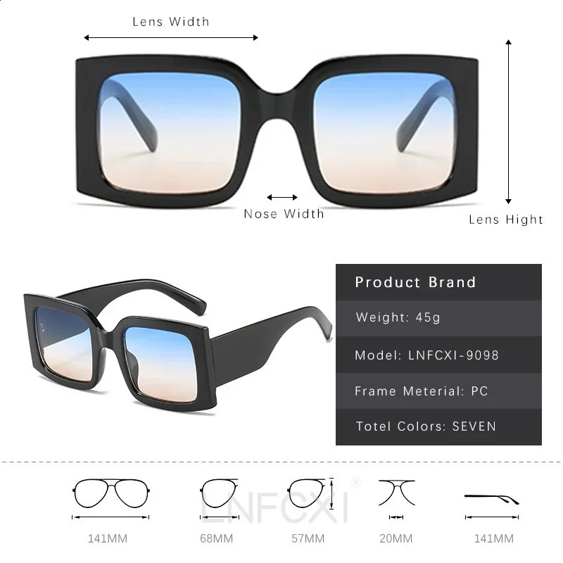 JNPCXI Beige Vintage Rectangle Women Sunglasses Ins Fashion Blue Light Tea Eyewear Men Trending Sun Glasses Shades UV400 260626 - view 5