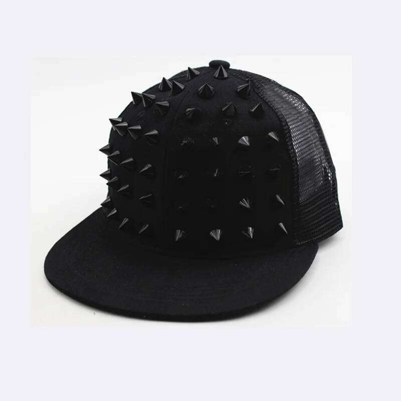 Men and Women's Rivet Flat Hat Punk Rock Hip Hop Stud Baseball Caps Y2K snapback cap outdoor gorras para hombres casquette homme W260626 - view 7