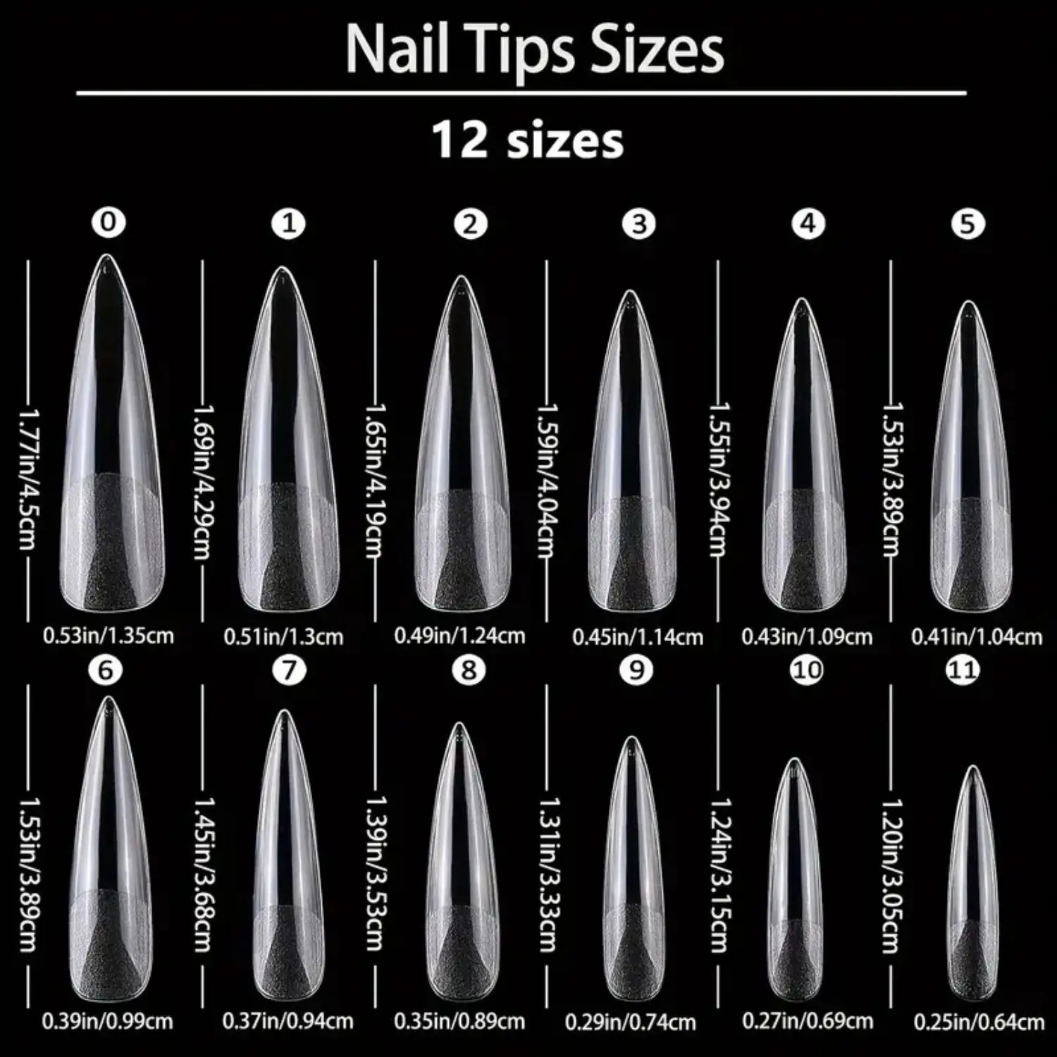 240Pcs XL Stiletto Nail Tips Clear Fake Nails Long Stiletto Nail Full Cover Artificial Fingernail Extension Tool 260626 - view 5