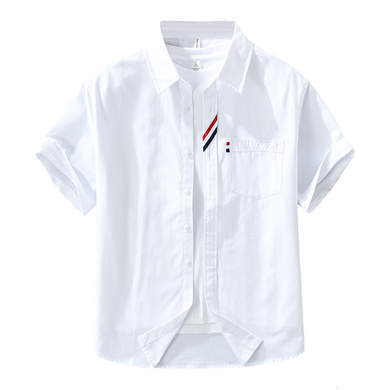 Japanese-Style Color-Blocked Thin Short-Sleeve Shirt For Men, Fashionable, Versatile, Artistic, Casual, Loose-Fitting Top - view 6