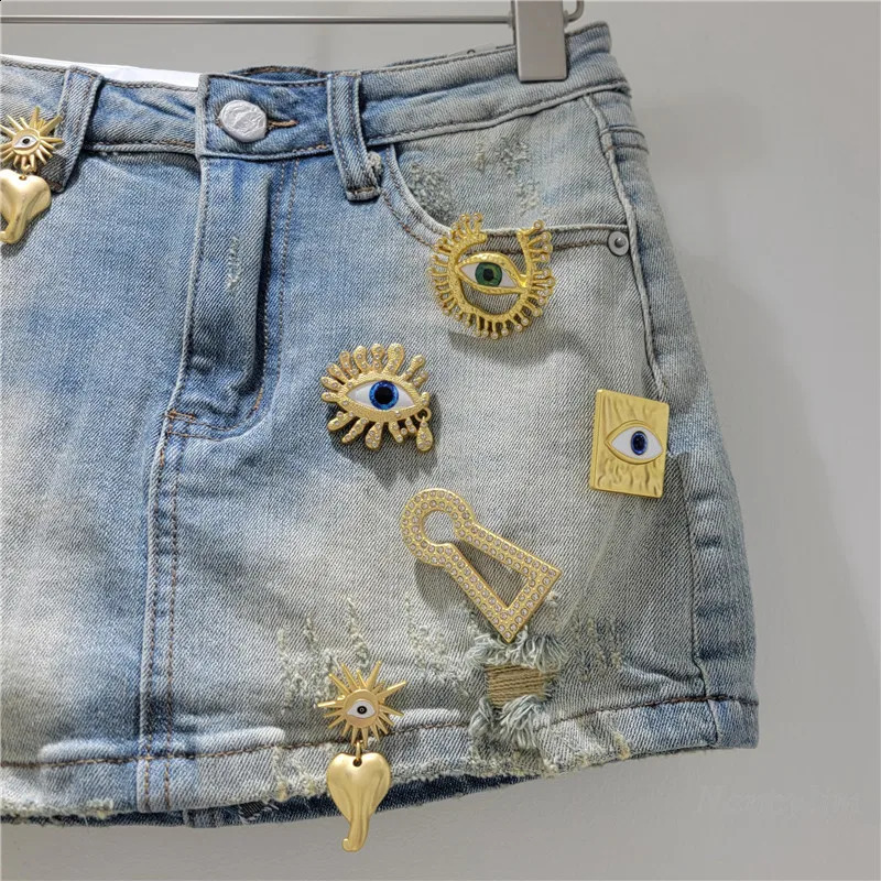 Stretch Denim Mini Skirt for Women Summer 2026 Bodycon Fit and Metallic Embellishments A Touch of Modern Flair Skirts 260626 - view 5