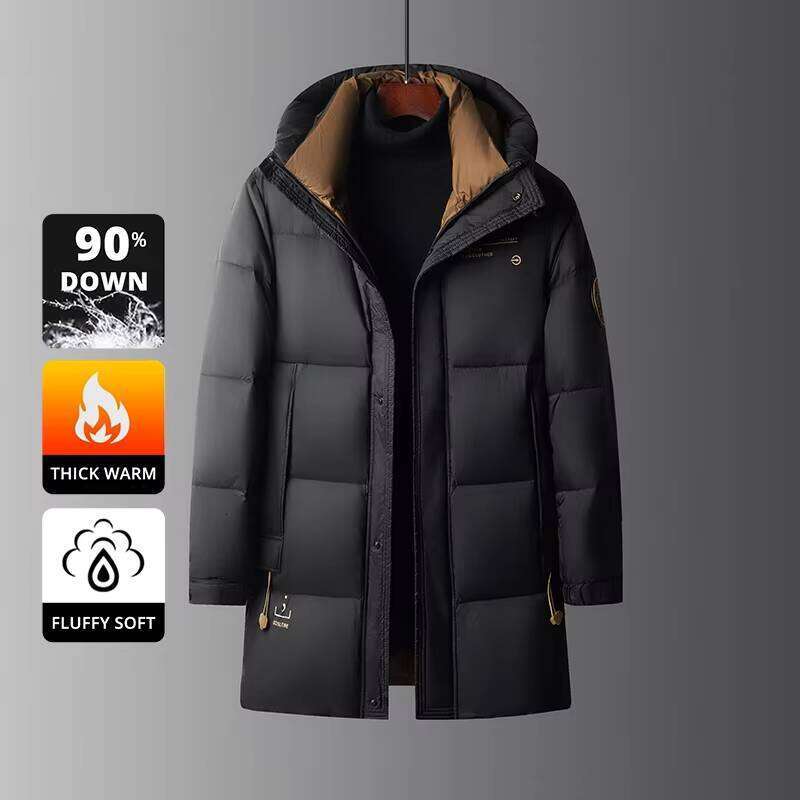 High End Long Thick New Brand Fashion Winter Down Jacket Men Casual Hooded Warm Street Parkas Feather Windbreaker Puffer Coats J260626 - view 4