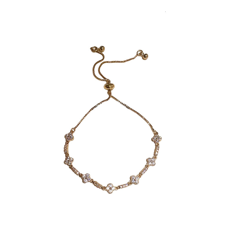 Bracelet Fashionable And Exquisite Four Leaf Clover Adjustable Bracelet With Light Luxury Design Casual Commuting Versatile Bracelet Jewlery Designer - view 6