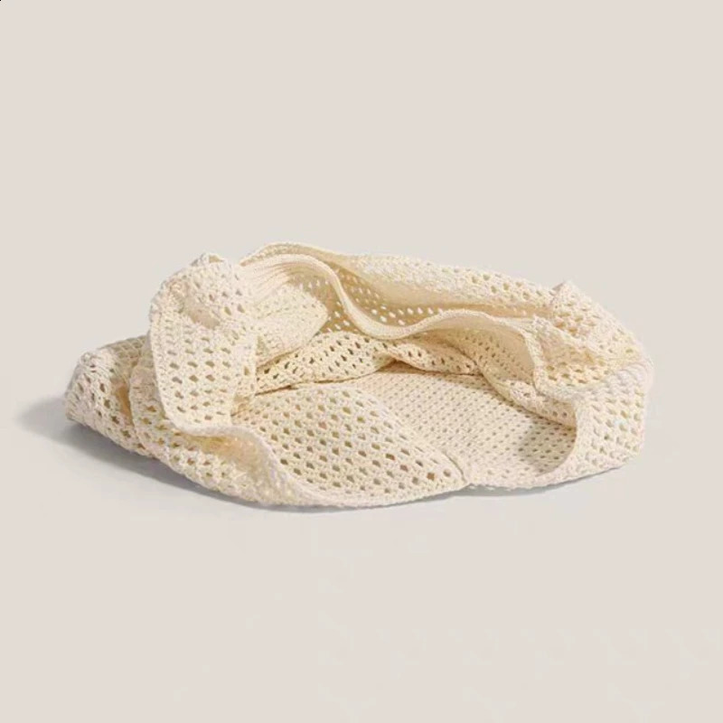 Fashion Womens Hollow Woven Shoulder Bags Large Capacity Knitting Underarm Bag Solid Crochet Tote Handbag Summer Mesh Beach Bag 260626 - view 7