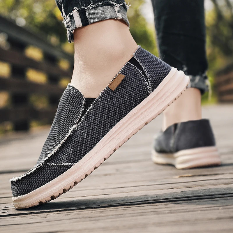 Summer Denim Canvas Men Breathable Casual Shoes Outdoor Non-Slip Sneakers Comfortable Driving Shoes Mens Loafers Big Size 39-47 260626 - view 7