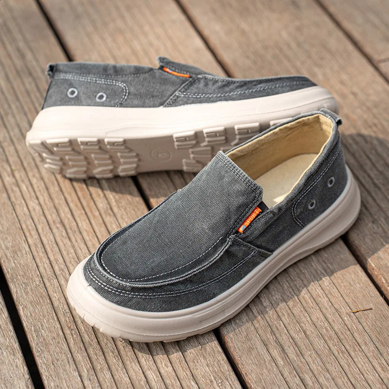Mens Casual Canvas Shoes Breathable Wear-resistant Flat Bottom Lightweight Soft Sole Loafers Spring Summer Autumn Low Top 260626 - view 3